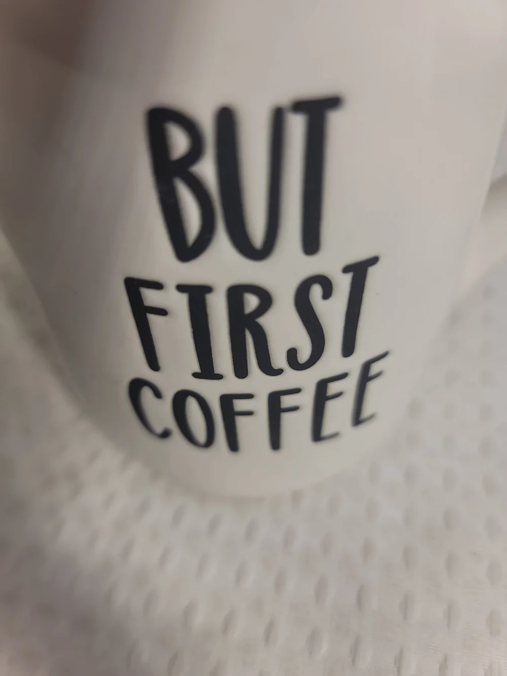 But First Coffee White Ceramic Mug - Classic Morning Coffee Cup